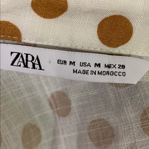 Zara White & Tan Polka Dots cropped viscose summer top 💕💕 M - Picture 8 of 8